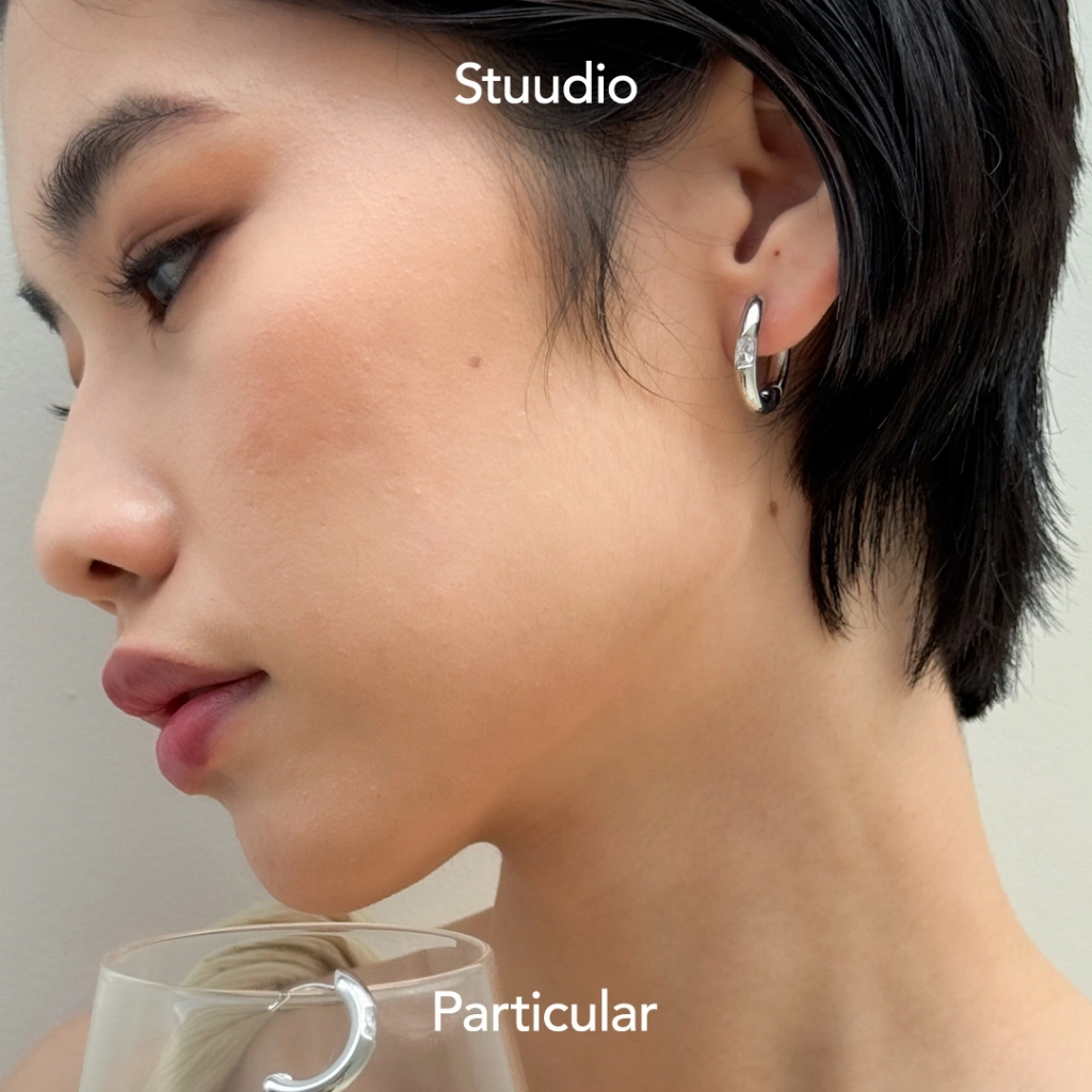 Stuudio Particular - HALO SPARK HOOP Earrings Anting Minimalis Wanita Sterling Silver S925 Anti Karat