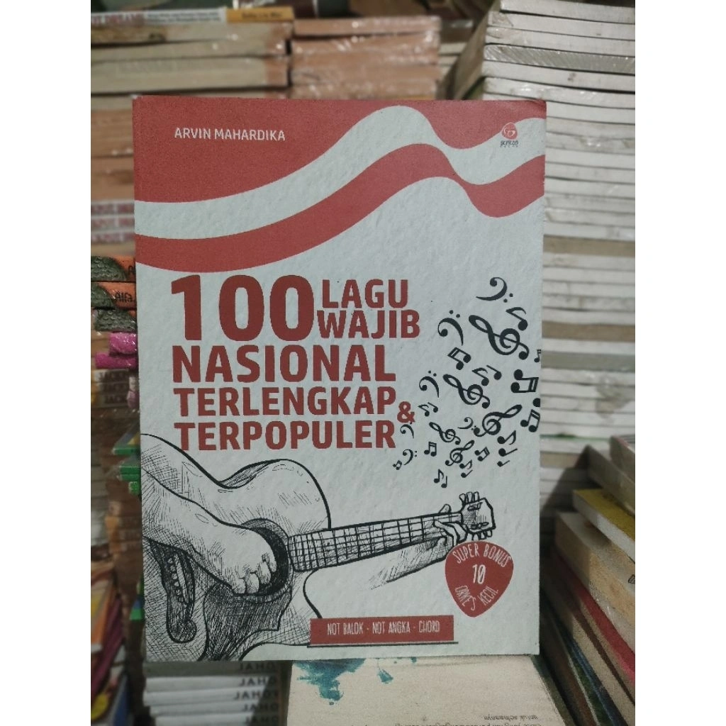 Buku 100 Lagu Wajib Nasional Terlengkap & Terpopuler Not balok Not angka Chort