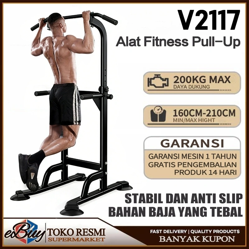 Alat fitness pull-up multifungsi / plang gantung yang ketinggiannya dapat disesuaikan / alat pull-up rumahan / peralatan gym