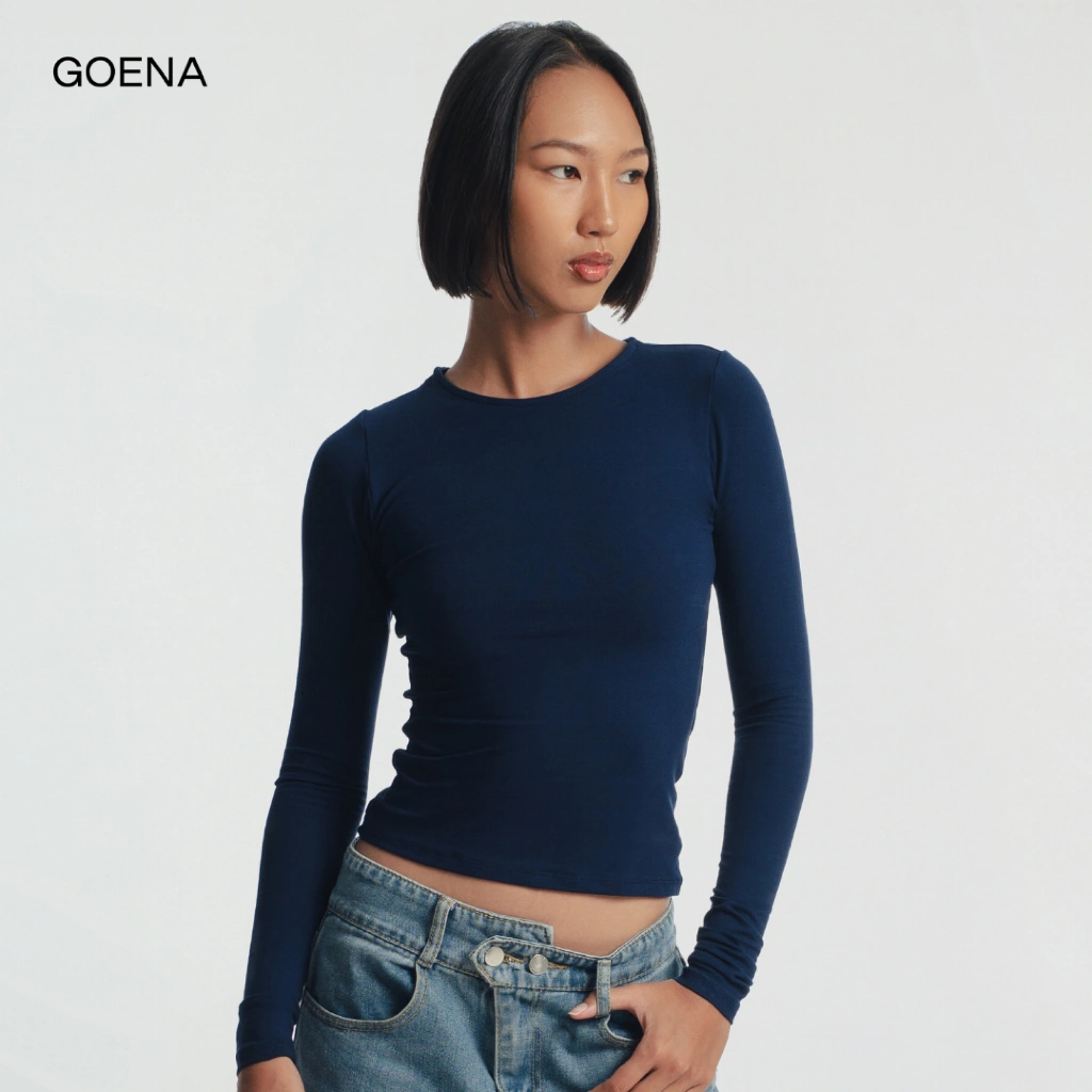 GOENA Moira Long Sleeve Fitted T-Shirt Kaos Lengan Panjang Wanita