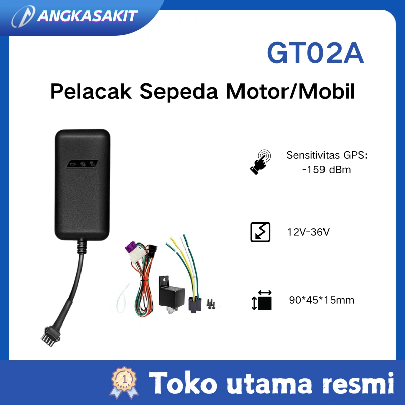 GT02A Pelacak Motor/Mobil GPS Tracker APP GPS Tracker GSM GPRS Kendaraan Pencari Lokasi Waktu Nyata Mobil Motor Anti Maling