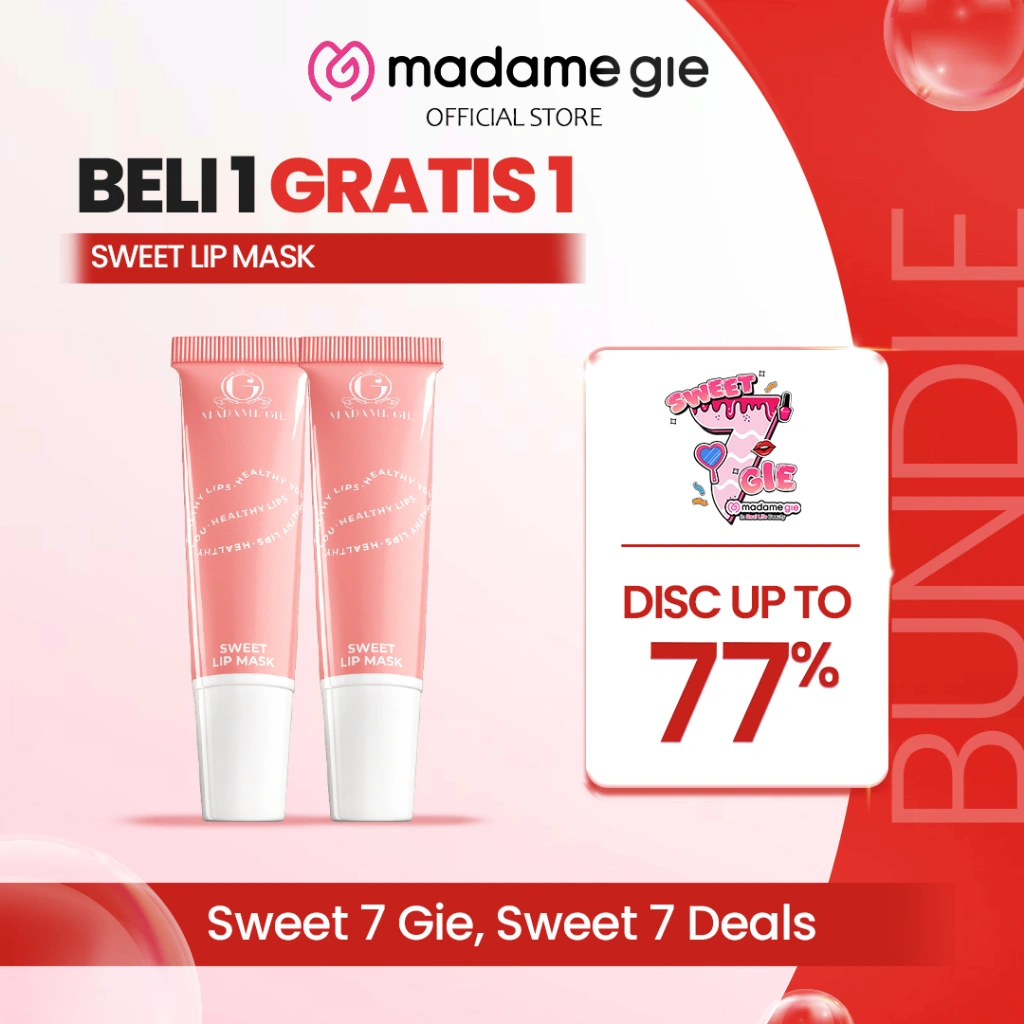 [BELI 1 GRATIS 1] Madame Gie Sweet Lip Mask - Lip Scrub Vitamin E Lip Balm Moisturizer Serum Pencerah Bibir