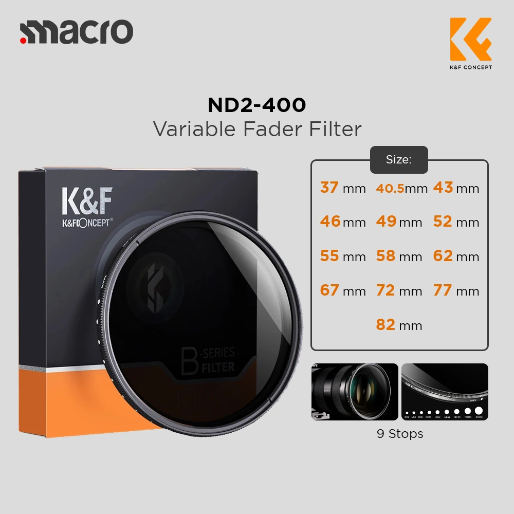 KNF Concept  Lens Filter Variable ND2-400 Fader Filter K&F Concept