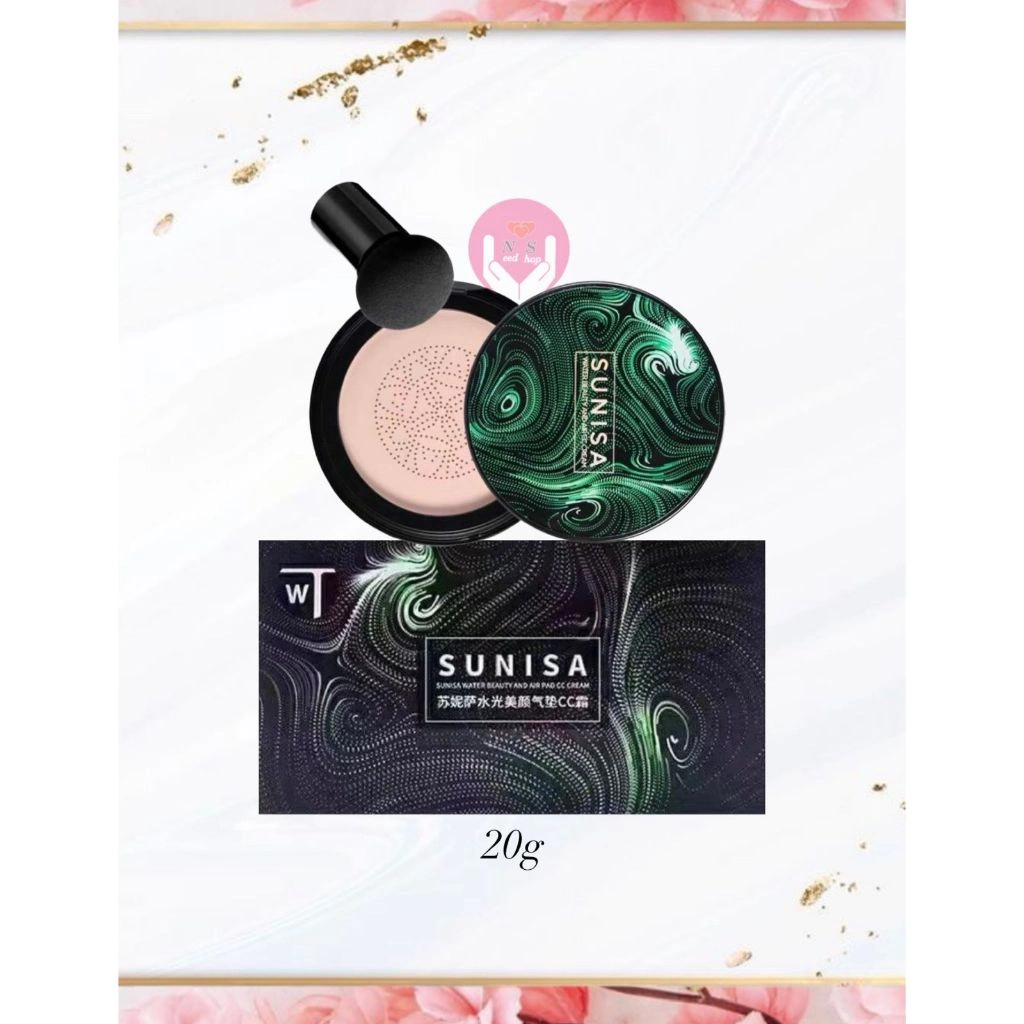 SUNISA MUSHROOM HEAD BB CUSHION AIR PAD CC CREAM BENTUK JAMUR 20 GRAM
