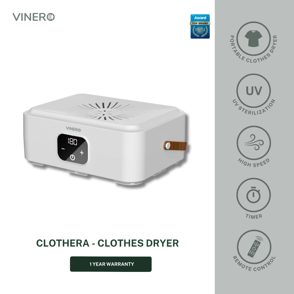 Vinero Clothera Portable Clothes UV Dryer Electric Compact Drying With Dryer Bag and Remote Control