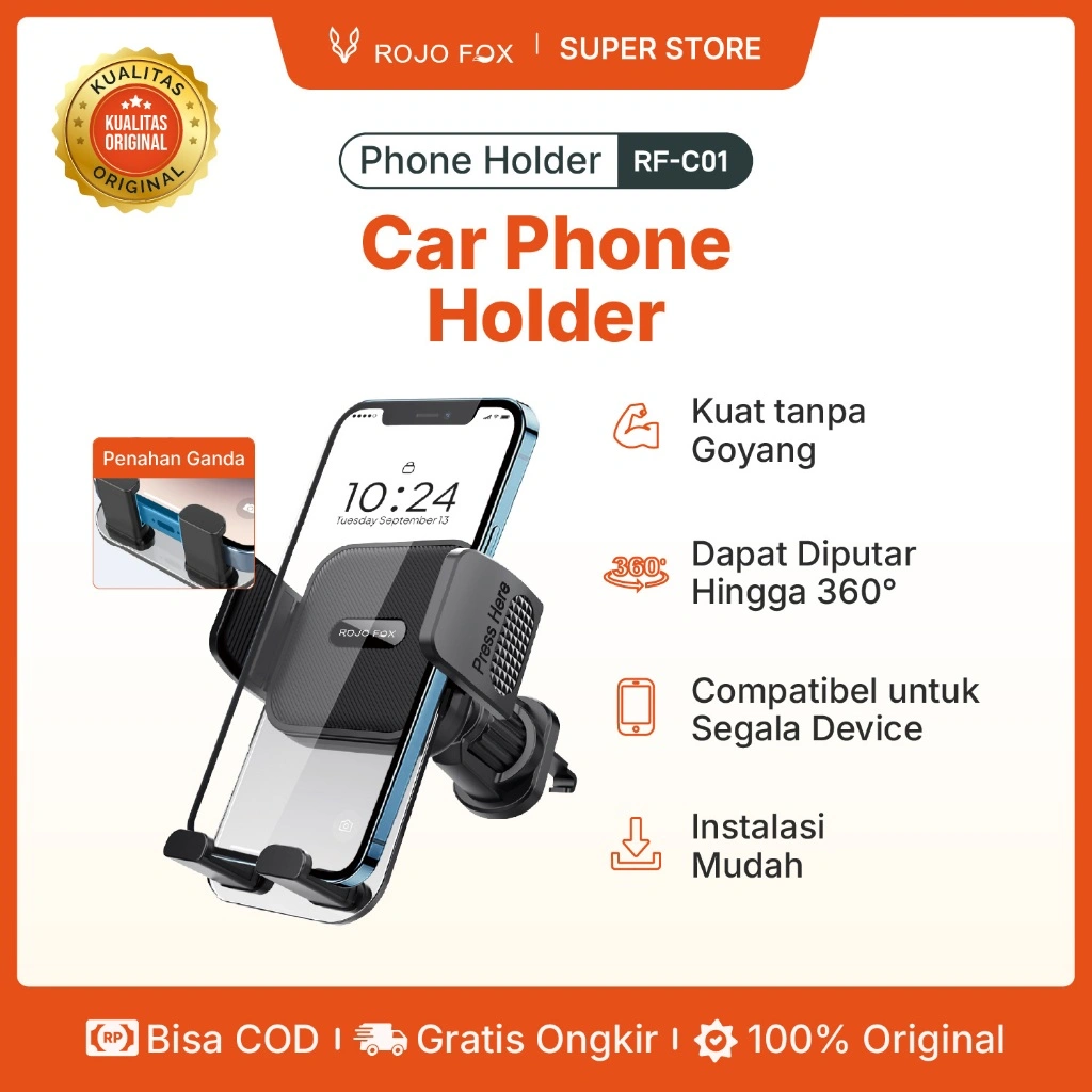 Car Holder HP Mobil Air Vent & Dashboard Universal Adjustable Car Mount RF-C01