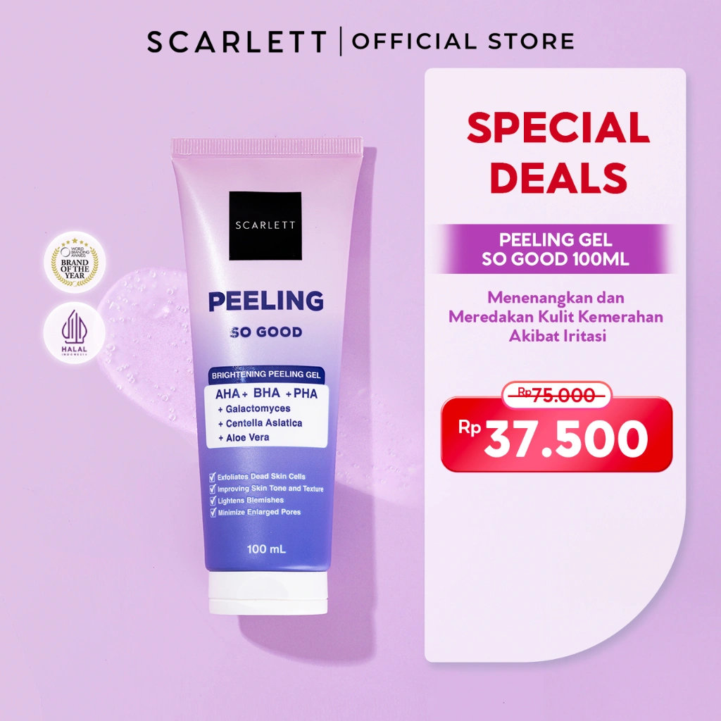 SCARLETT Peeling Gel Peeling So Good Perawatan Wajah Eksfoliasi Ringan untuk Sensitive Skin [ Scrub Wajah ]  AHA BHA PHA dan Centella Asiatica