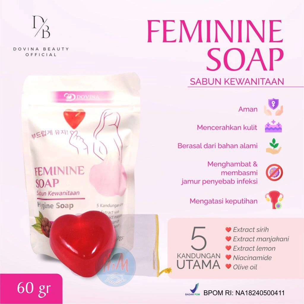 DOVINA FEMININE HYGINE SOAP / SABUN KEWANITAAN / SABUN MISS V ORIGINAL BPOM ORIGINAL