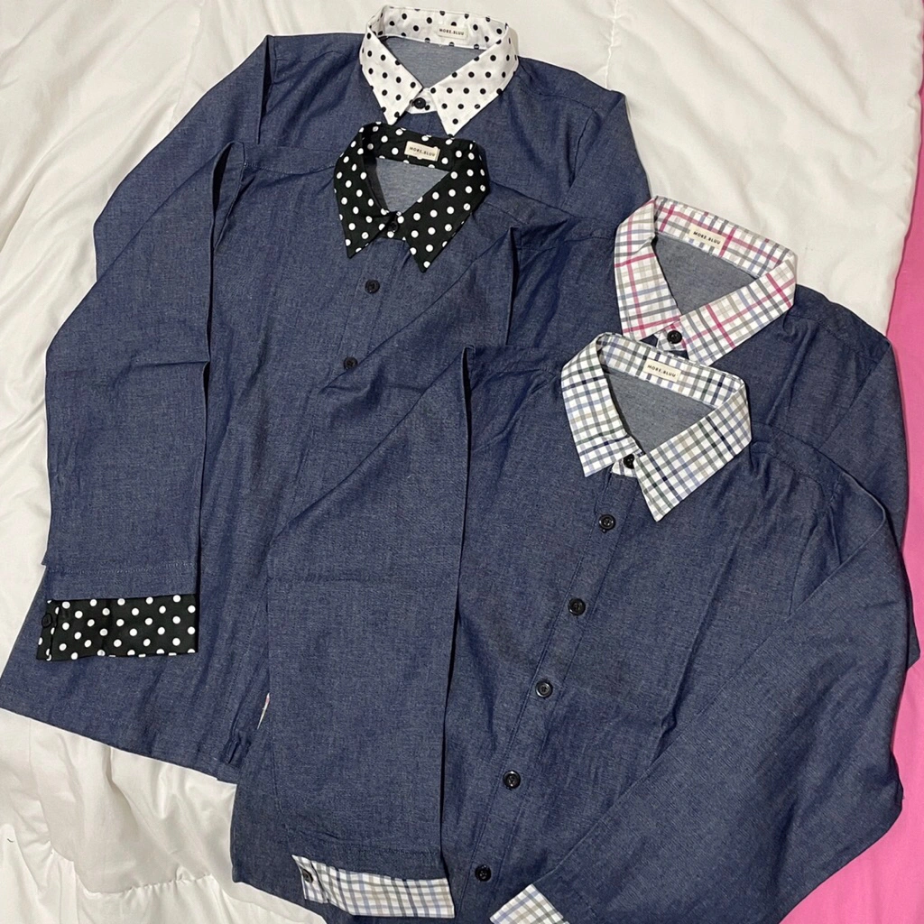 MAKO DENIM SHIRT | pattern on denim | atasan jeans | jeans top