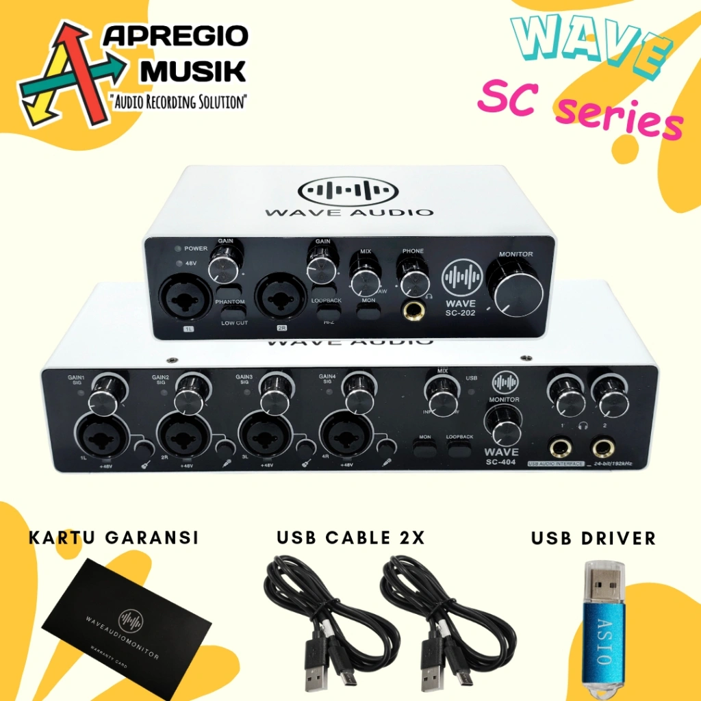 Wave Audio Wave SC202 SC 202 SC-404 SC404 4 Channel 4 channel Soundcard USB 24bit 192khz Audio Interface Recording
