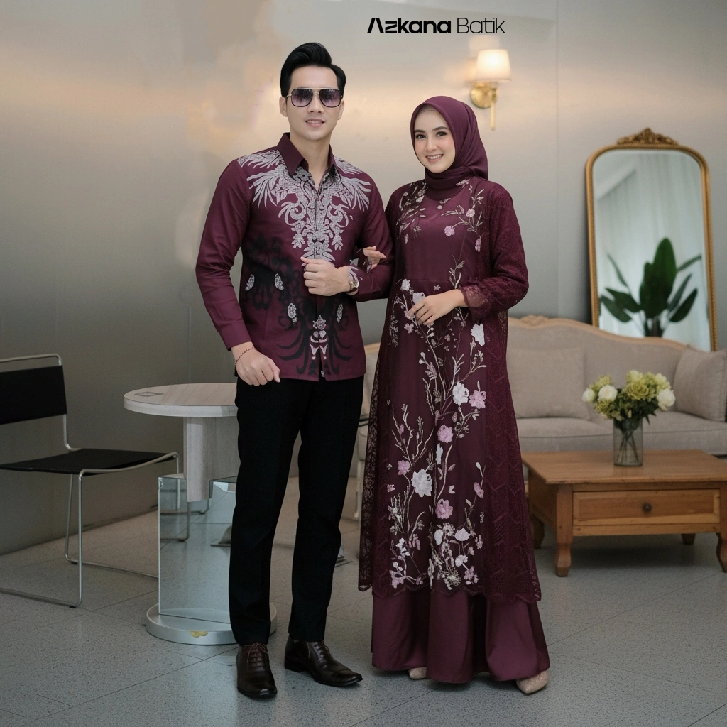 Azkana Batik | Gamis Lebaran 2026 Model Gamis Terbaru Sarimbit | Gamis Brokat Couple Remaja Kekinian | Maxy Dress Bridersmaid Baju Pesta Kondangan Aestetic | Baju Lebaran 2025 Couple Keluarga Sarimbit Lebaran Terbaru Bahan Adem
