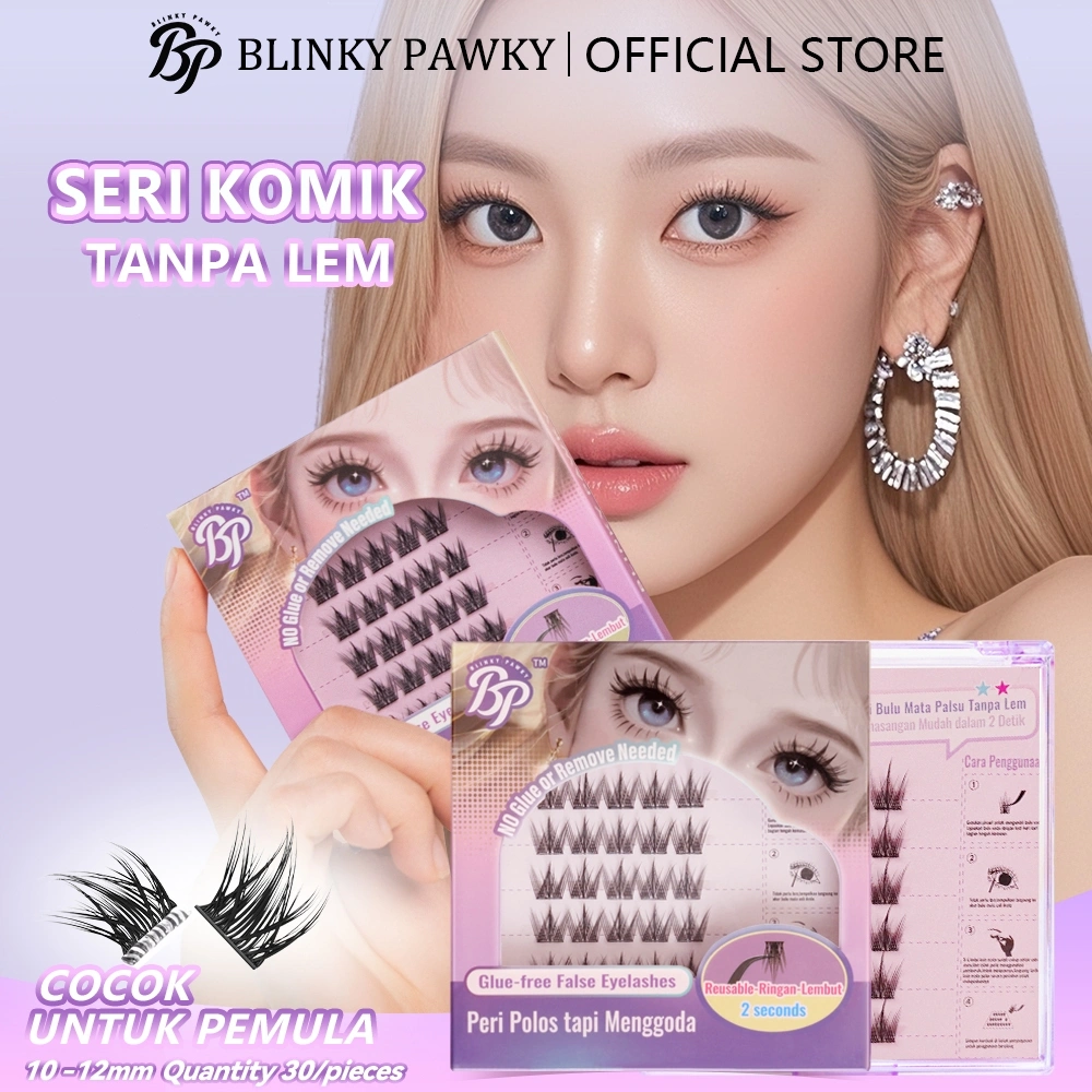 [TANPA LEM] [BLINKY PAWKY]Bulu Mata Palsu Seri Komik, Bulu mata pemula, Extension false eyelashes,Tempel Langsung,Cocok untuk Pemula,bulu mata anti ribet