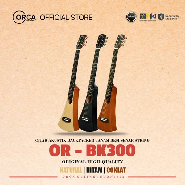 ORCA Gitar Akustik Backpacker Tanam Besi OR - BK300 Senar String Guitar