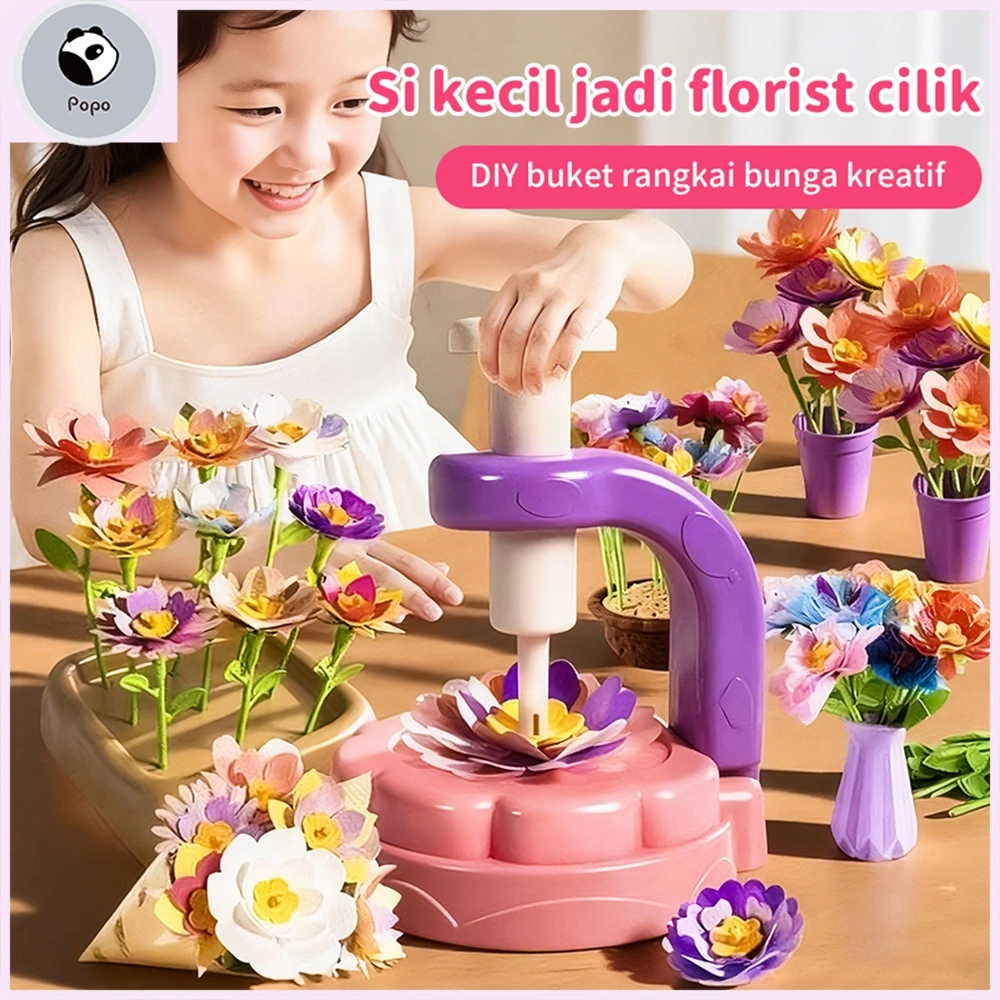 DIY Buket Bunga Kain Untuk Anak DIY Fabric Flower Bouquet Kit Mesin EmbossingUatan Tangan Simulasi Pembuatan Buket Bunga Anak DIY Kerajinan Tangan Mainan
