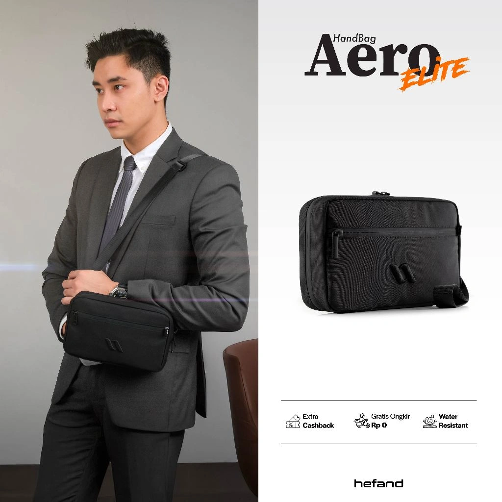 Hefand - Handbag Pria Aero Elite Tas Selempang Pria Clucth Bag Tas Tangan Pria Hand Bag Tas Slempang Cowok Kulit Waterproof
