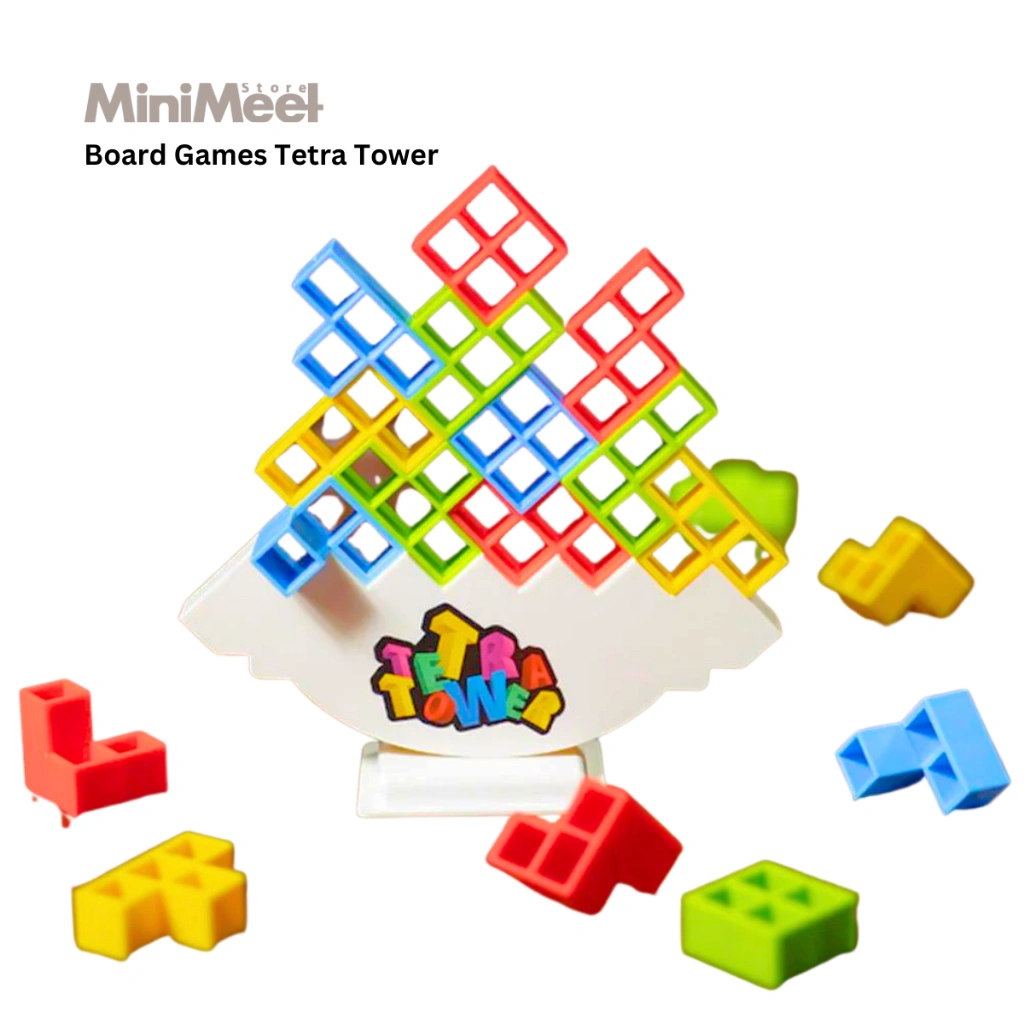 Board Game Tetra Tower Building Block Balance Mainan Anak Dewasa Papan Permainan Tetris Keseimbangan
