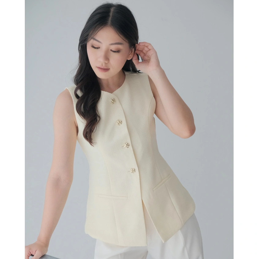 HAZEL Stephanie Tweed Vest | Vest Wanita Korea | Rompi Wanita | Atasan Wanita