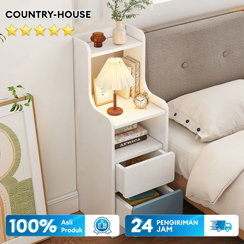 COUNTRY-HOUSE Meja Nakas Meja Samping Kamar Tidur Meja Nakas Serbaguna Lemari Kecil Bedside Table