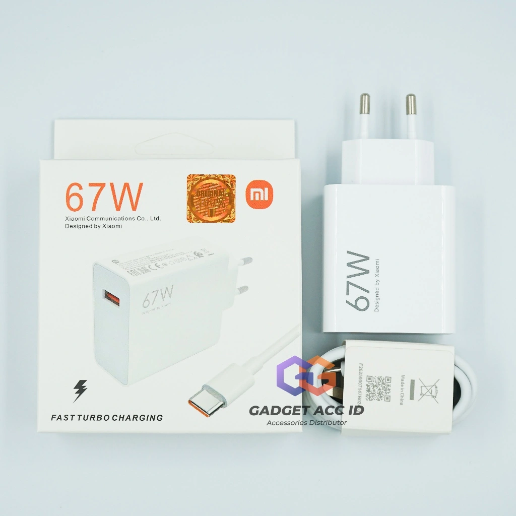 Charger Xiaomi Type C 67W Turbo Fast Charging Original 100%