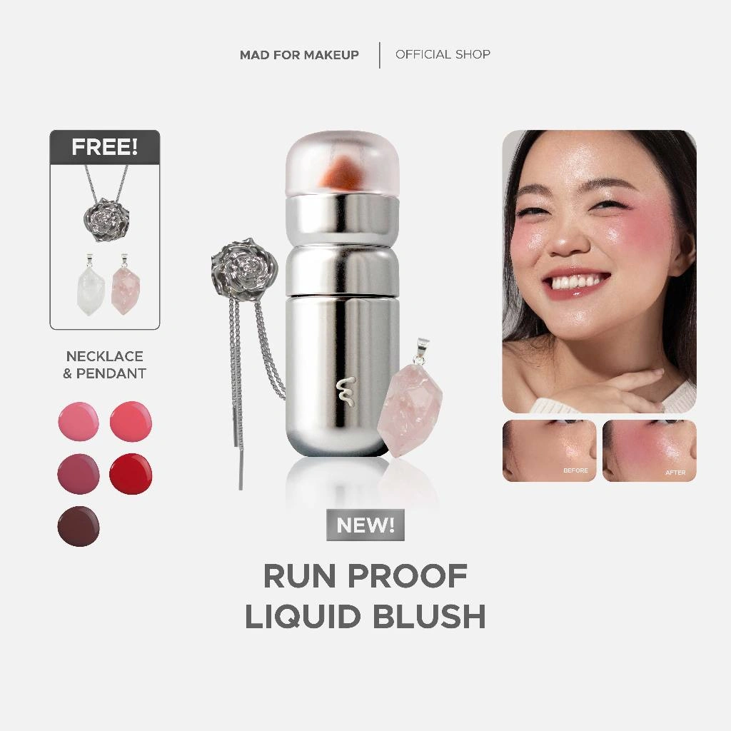 Mad For Makeup Long Lastint Glass Blush Full Size 5ml - Run Proof Liquid Blush