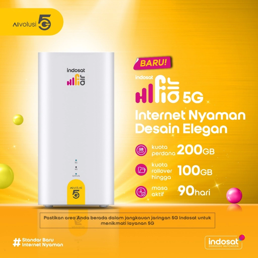 Indosat HiFi Air 5G H2 Modem 5G High Speed 200Gb