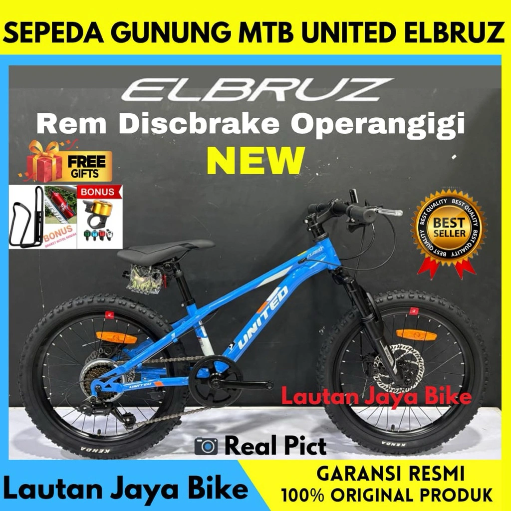 Sepeda Gunung MTB 20 24 26 Inch United Elbruz Rem Disc Brake Operangigi New