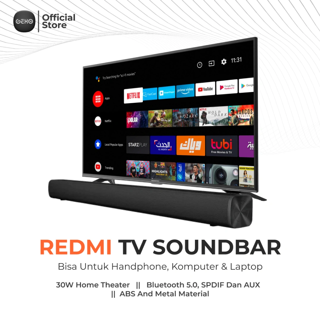 Redmi TV Soundbar Wired and Wireless Bluetooth 5.1 Speaker HiFi Sound Bar Bluetooth, SPDIF Jack Audio