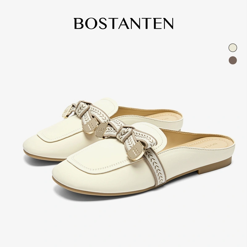 BOSTANTEN Women Flat Shoes Mueller Sandal Mules Sepatu Mules Wanita