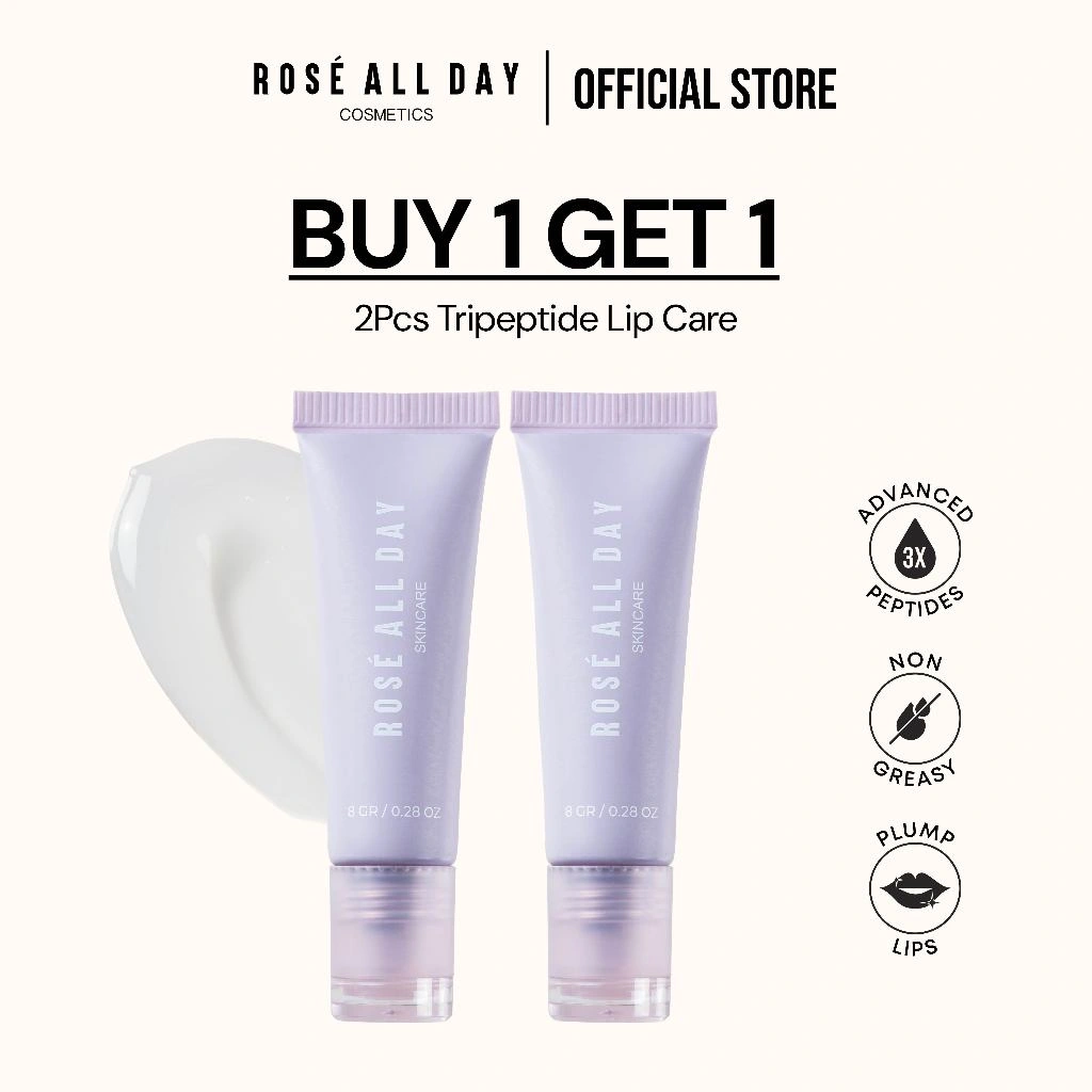 Rose All Day Tripeptide Lip Care  – Lip Treatment Pria & Wanita | Melembapkan, Haluskan Garis Bibir & Tidak Lengket