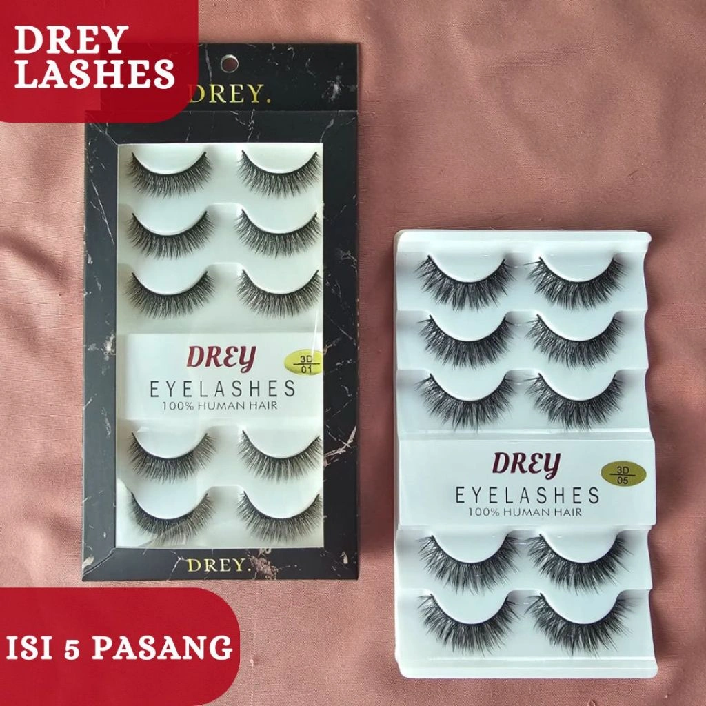 bulu mata 5 pasang Drey Aura bulu asli premium natural halus