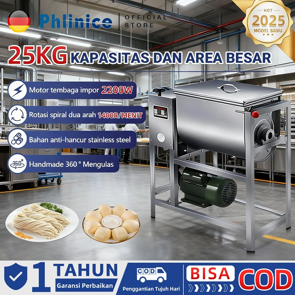 Phlinice  Mixer Adonan Multifungsi Mixer Komersial 5 10 15 25Kg Kapasitas Besar Mixer Adonan Komersial Otomatis Penuh Mixer Adonan Daya Tinggi