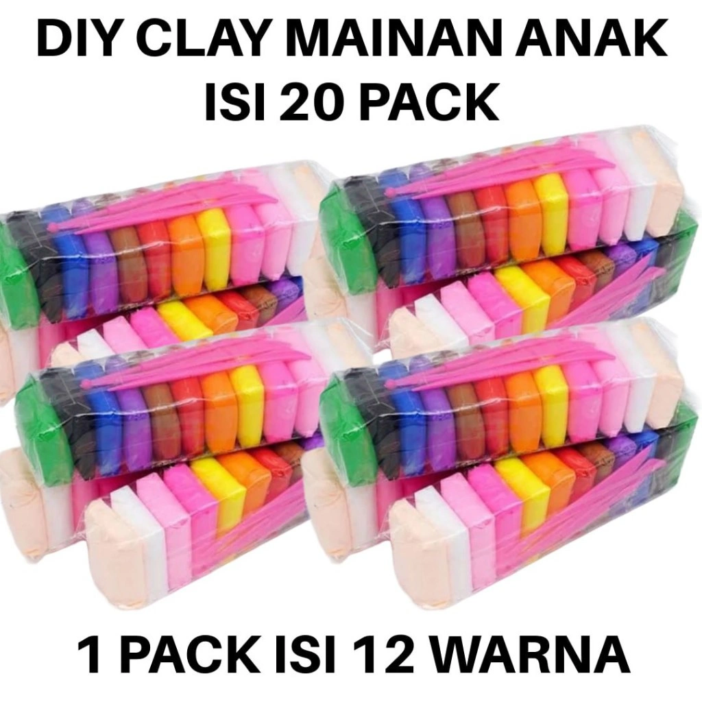 Isi 240 Clay Mainan Anak Edukasi Malam Lilin SLIME Murah Clay Dough Colour Play