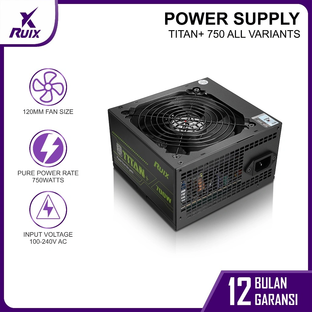 Power Supply RUIX TITAN Series PSU 450W/500W/600W/700W High Quality 80+ Kompatibel Untuk PC