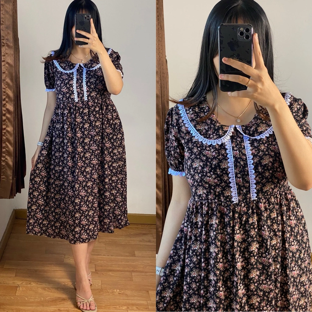 Dress Nayleen Cantik Nyaman Super Elegan Bumil Busui Friendly  see