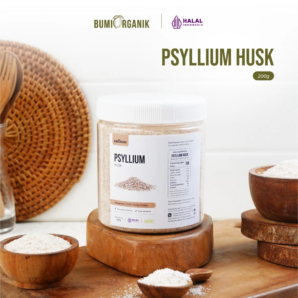 PSYLLIUM HUSK POWDER ORGANIK 200G BUMI ORGANIK 100% TANPA CAMPURAN / MINUMAN DIET / MAKANAN SEHAT UNTUK SAKIT LAMBUNG / FIBER DRINK DIET / HAYDAN RAMUAN REMPAH DIET / MINUMAN SERAT UNTUK DIET / NUTRIFARM / BEORGANIK / DARI BUMI / SAFIYA / GALLEO