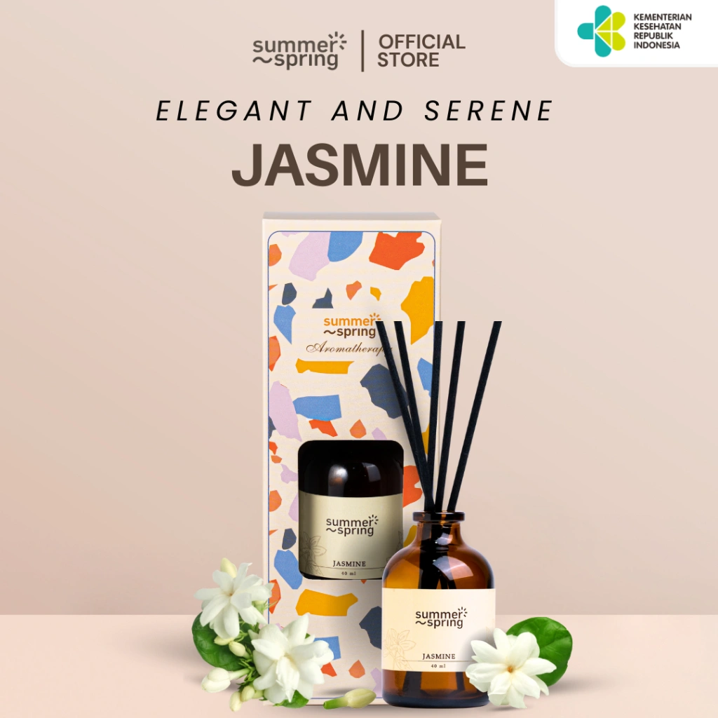 Pengharum Ruangan / Pengharum Toilet / Aromaterapi / Reed Diffuser Jasmine /  Summerspring 40ML