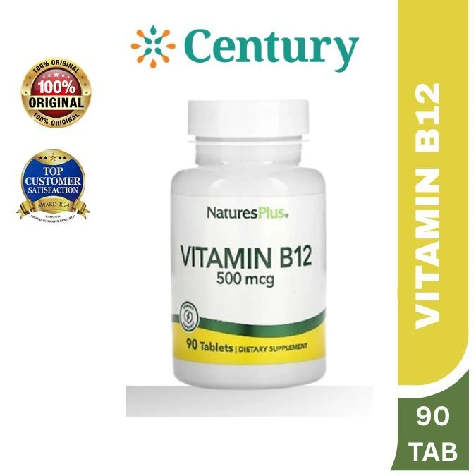 Nature's Plus Vitamin B12 500 Mcg 90 Tablet/Anemia/Meningkatkan Energi/Suplemen/Suplemen