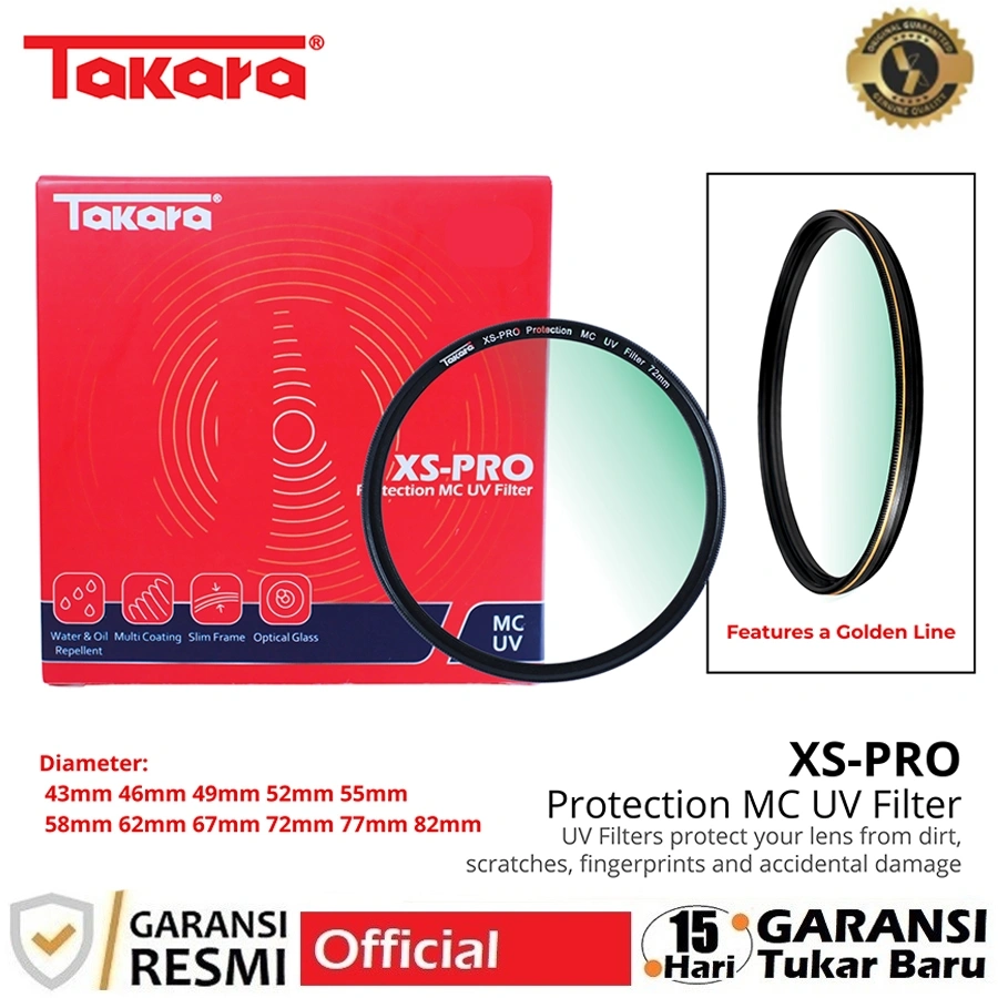 Takara XS-Pro MC UV Lens Filter 43mm 46mm 49mm 52mm 55mm 58mm 62mm 67mm 72mm 77mm 82mm Multi Coating Ultra Slim