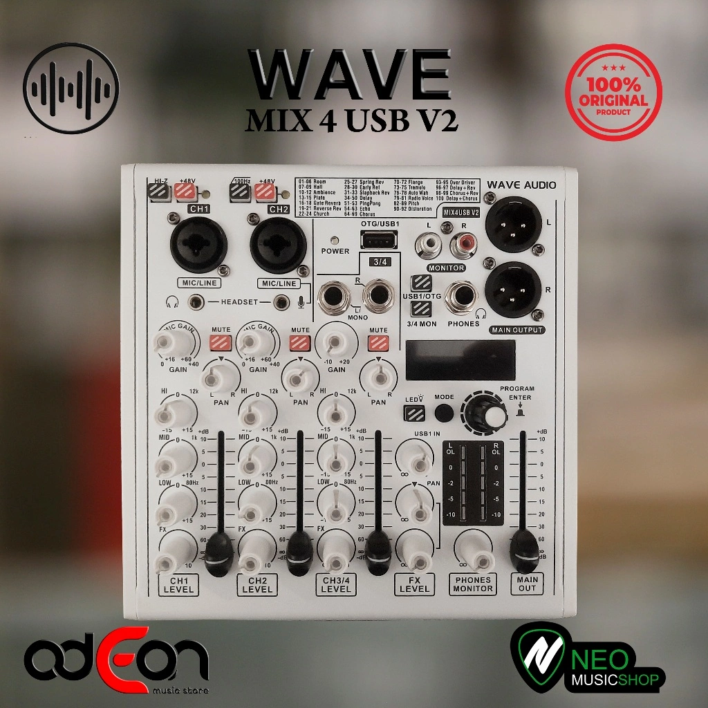 WAVE AUDIO MIX4 MIX 4 USB V2 Mixer 4 Channel USB Audio Interface