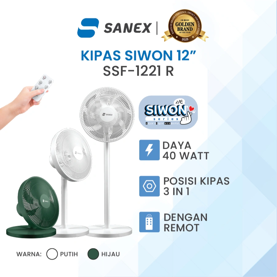 SANEX Kipas Angin Siwon Standing Berdiri 3in1 12 Inch Remote SSF-1221 R
