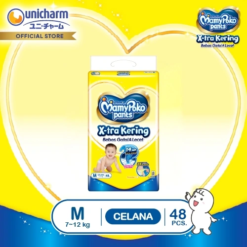 MamyPoko Pants X-tra Kering - M 48 - Popok Celana