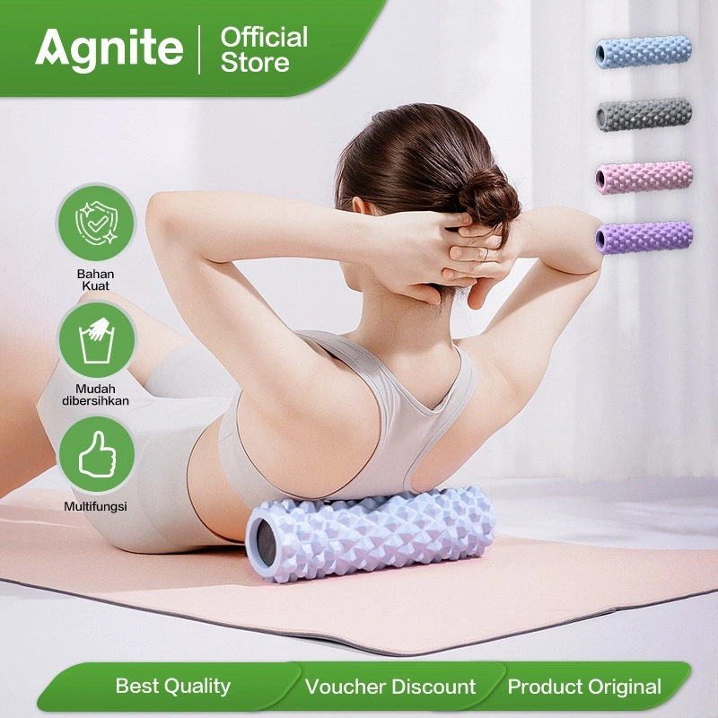 Agnite Diamond Spiky Foam Roller / Alat Yoga Pilates Stretching Pijat / EVA Massage Roller ER265