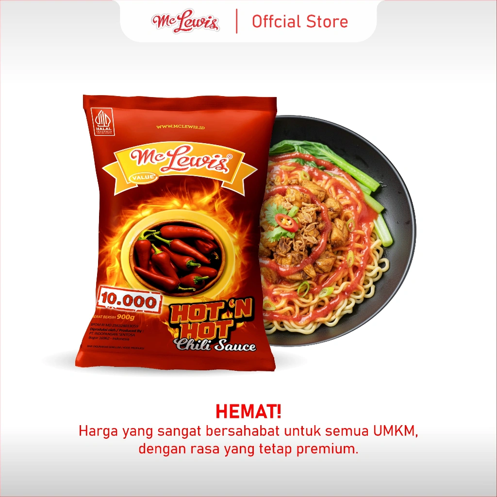 Mc Lewis Hot n Hot Chilli Sauce 900gr