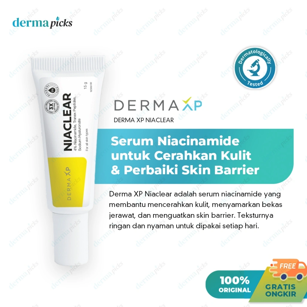 Derma Xp Niaclear Niacinamide 4% Cream Jerawat | Wajah kusam | Noda Bekas Jerawat 15gr