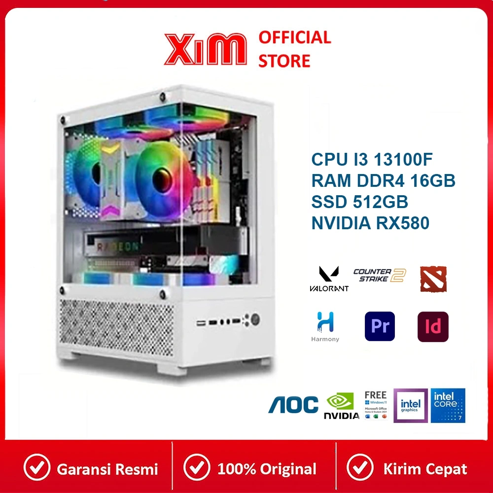XIM PC AOC PC Gaming Nvidia i3 13100F RTX 3050 RAM DDR4 32GB Dual Channel SSD 512GB | PC RAKITAN