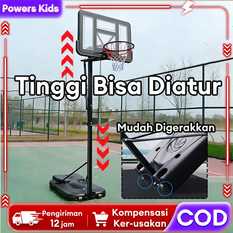 Ready Ring Basket Portable Stand bola Basket pengang katyang Dapat Digerakkan 1.7m-3.05m