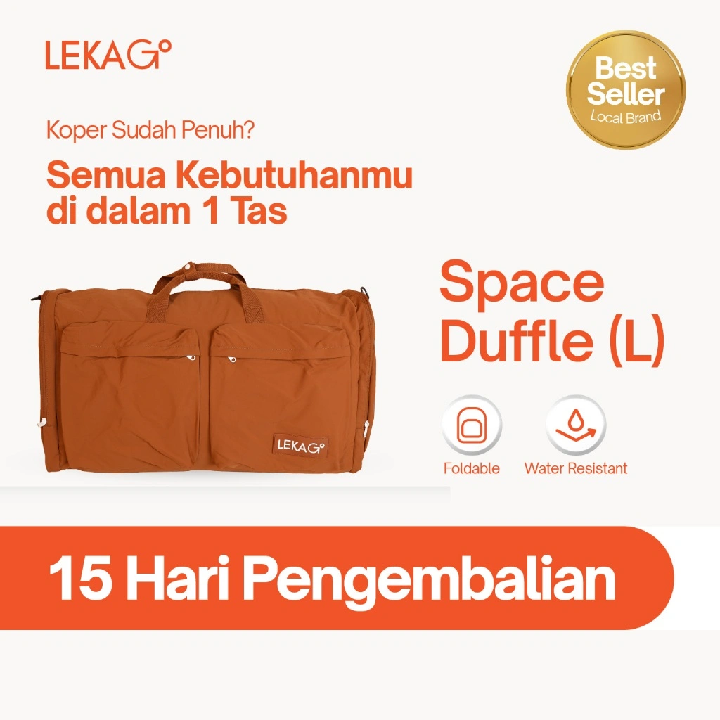 LEKA Go! - Space Duffle Bag (SIZE L) - Tas Travel Besar Lipat
