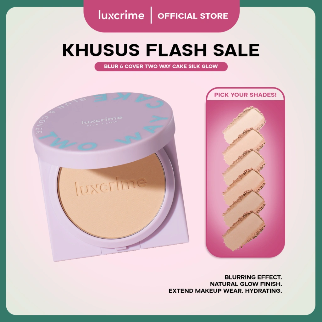 [FLASH SALE] NEW Silk Glow Luxcrime Blur & Cover Two Way Cake
