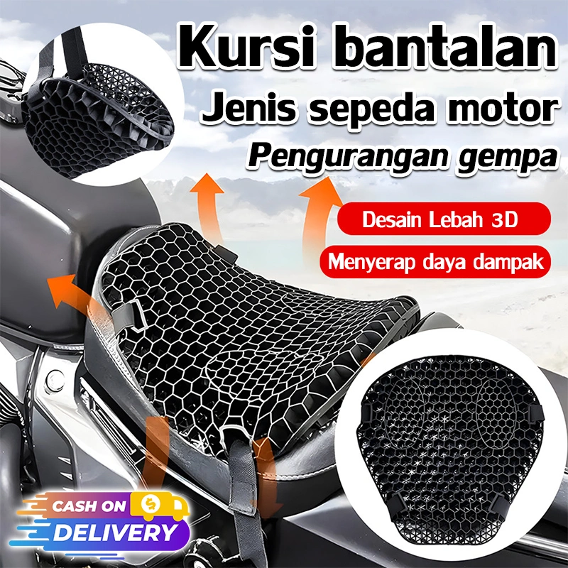 Tidak lelah karena duduk lama YOUTAI Bantalan jok motor empuk Desain sarang lebah 3D Isolasi panas dan peredam getaran Nyaman dan lembut Anti-UV dan tahan air Cocok untuk berbagai jenis sepeda motor(Bantalan Kursi Motor Bantal Motor Empuk)