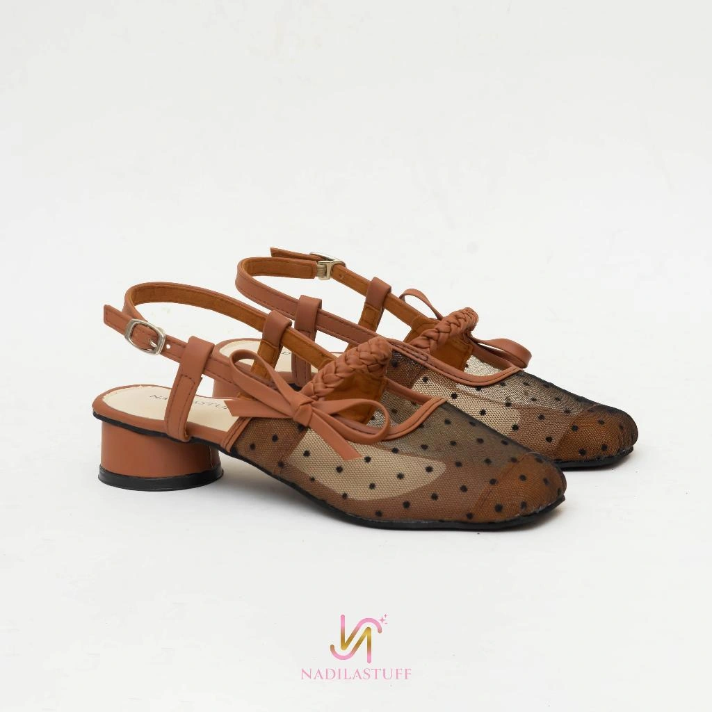 Nadilastuff Lucia Pantofel Mules Hak Wanita Kasual